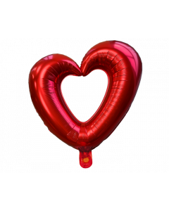 Folieballon Hart Frame Rood - 99x87cm