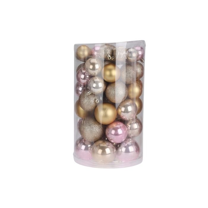 Kerstballen Roze & Goud 60 stuks
