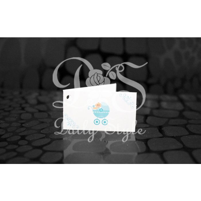 Bedankkaartje Babywagen Blauw