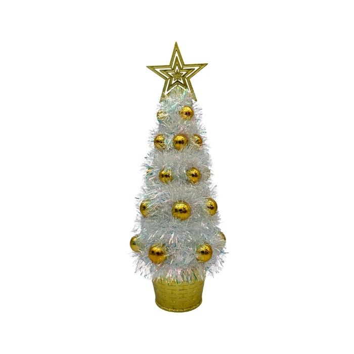 Mini Kerstboom Wit Goud 40cm