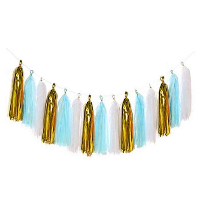 DIY Tassel Garland Blauw/Goud