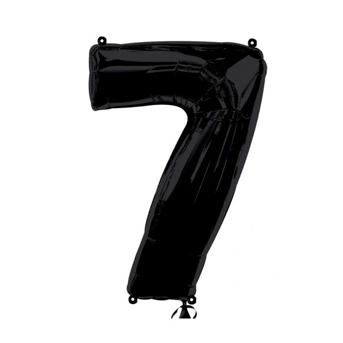 Folieballon 7 Zwart XL 