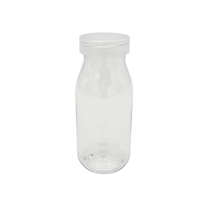 Plastic Melkflesjes Transparant met dop - 200ml - Set van 12