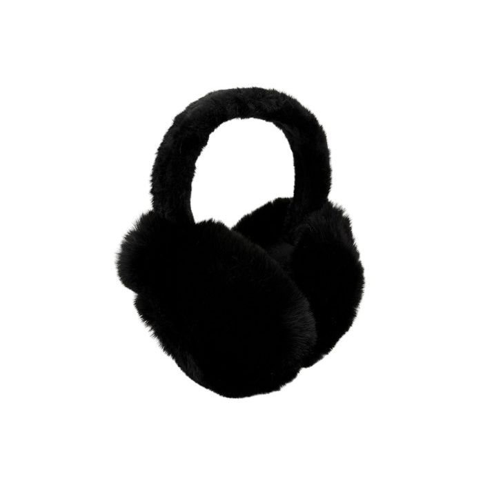 Fluffy Oorwarmer Imitatiebont Zwart