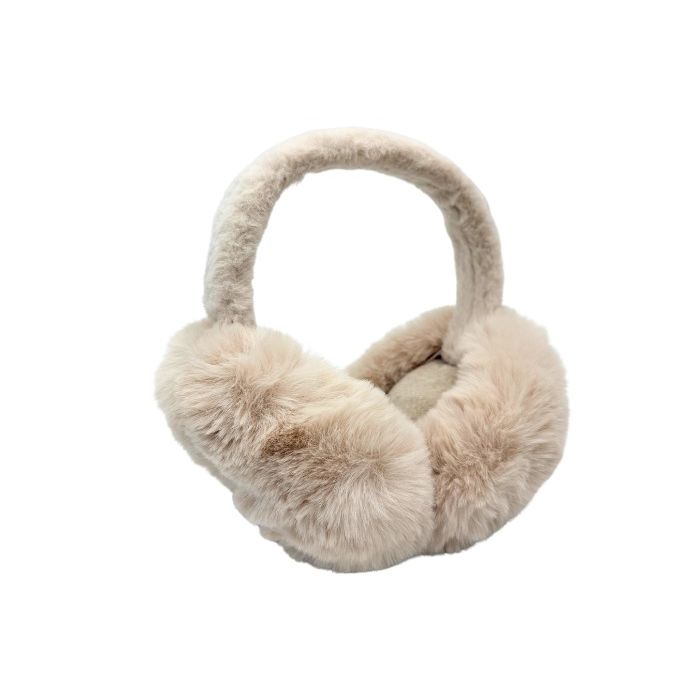Fluffy Oorwarmer Imitatiebont Wit