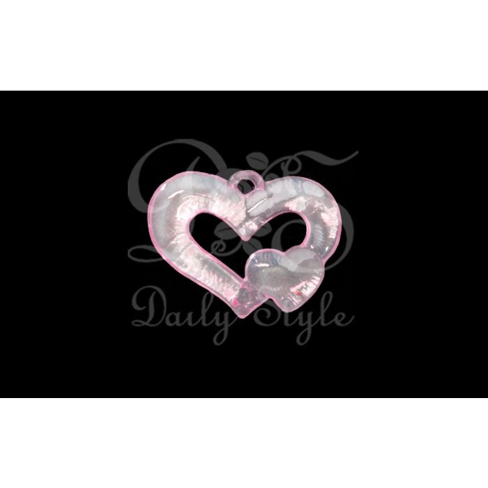 Acryllen Hart Amulet Roze