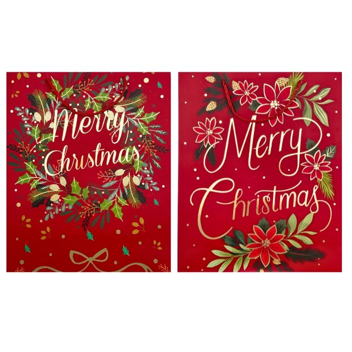 Assorti Luxe Rode Cadeautas Merry Christmas - Vier de feestdagen in stijl!

