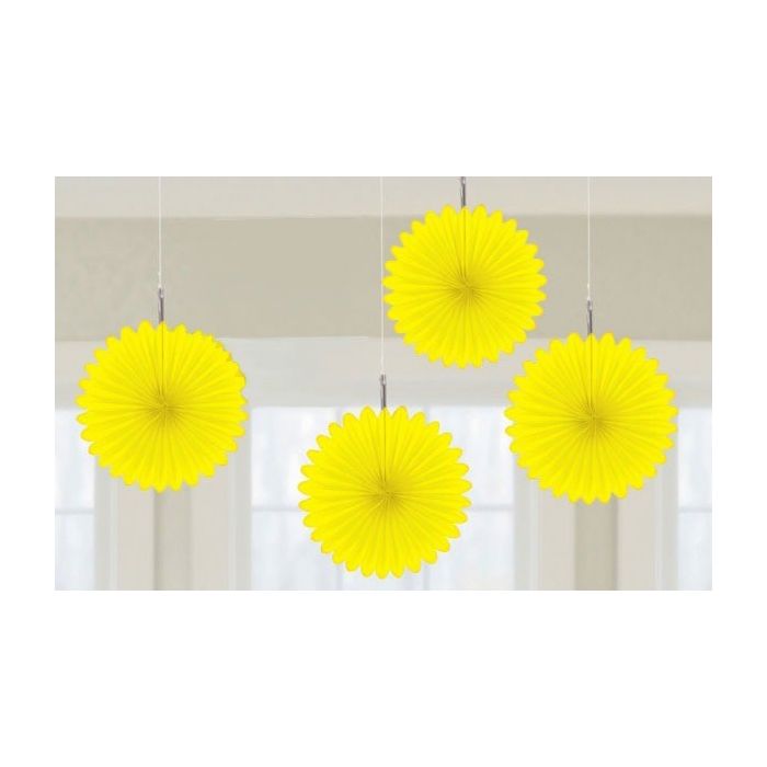 Mini Waaier Geel 4st