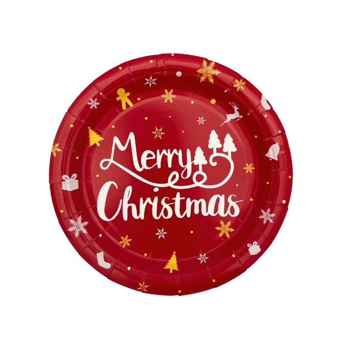  Bordjes Merry Christmas Rood - Perfect voor je Feest!