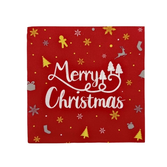 Servetten Merry Christmas Rood - Perfecte Feestsfeer