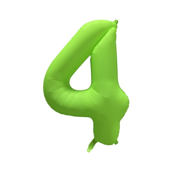 Folieballon Cijfer 4 Neon Groen