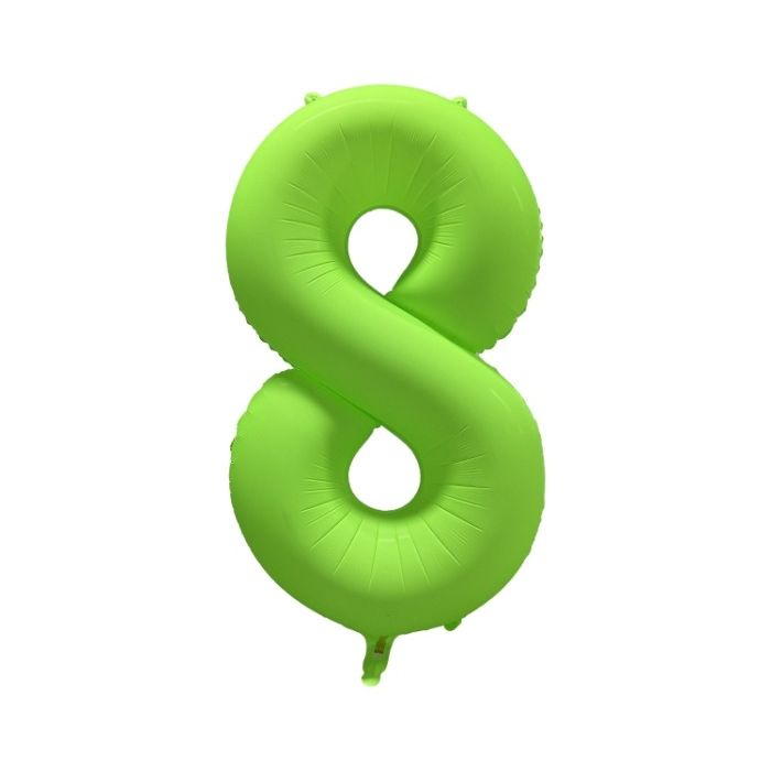 Folieballon Cijfer 8 Neon Groen