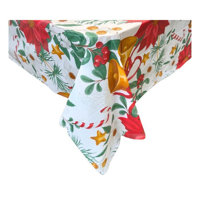 Plastic Tafelkleed Kerst Poinsettia