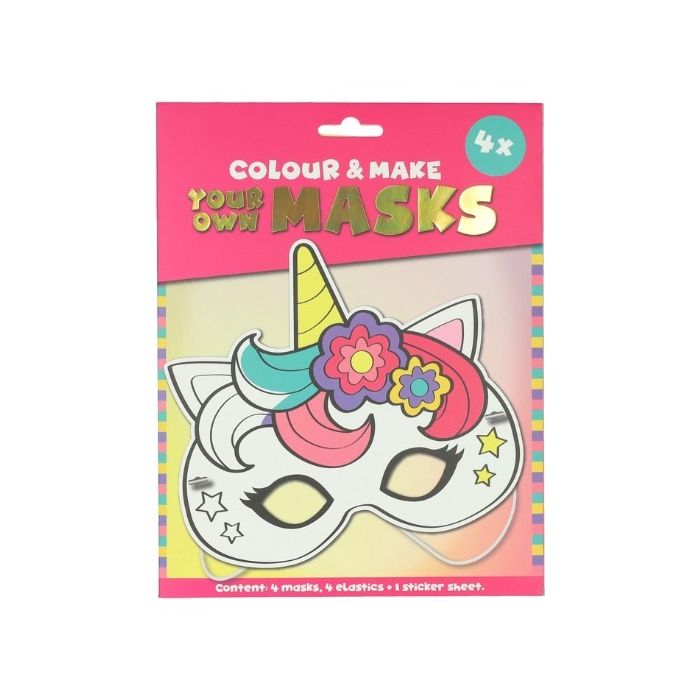 Kleur je eigen masker Unicorn