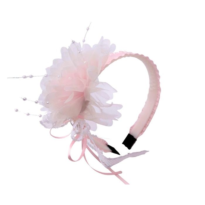 Diadeem Bloem Pastelroze