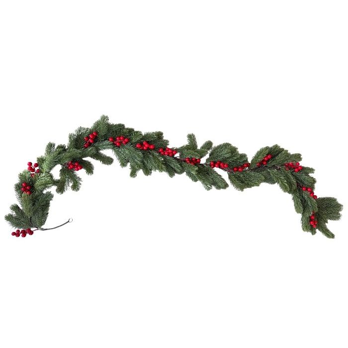 Kerstslinger Dennentak met rode bossen