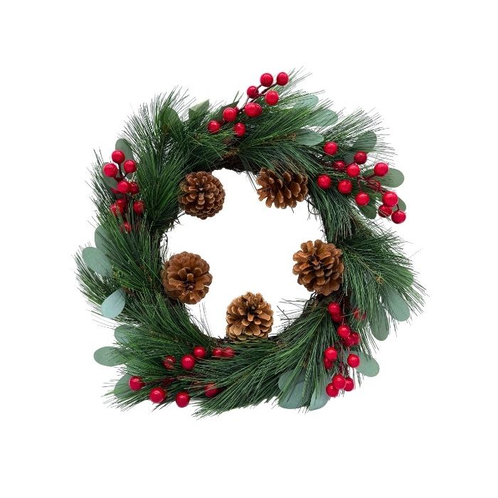 Luxe kerstkrans rode bessen 