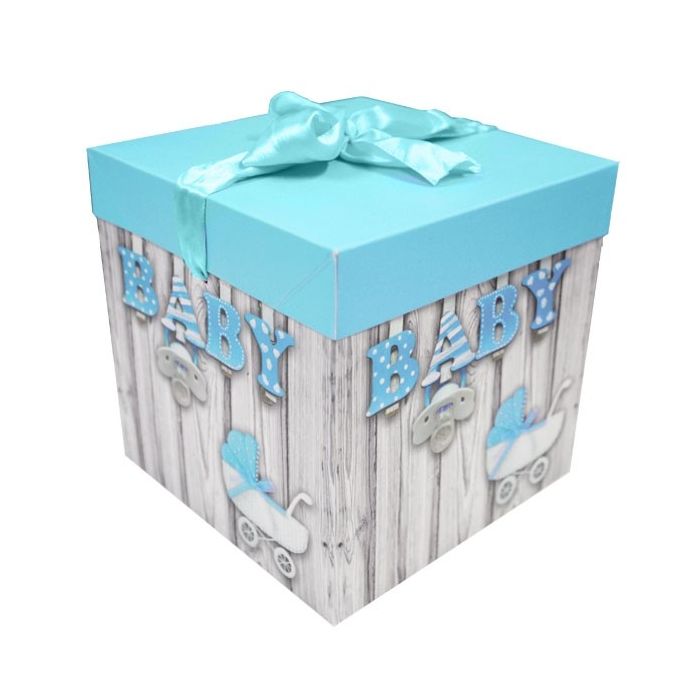 Cadeaudoos Baby Blauw 22x22x22CM