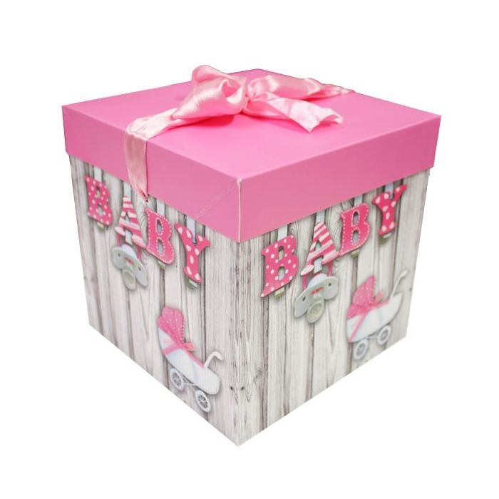 Cadeaudoos Baby Roze 22x22x22CM