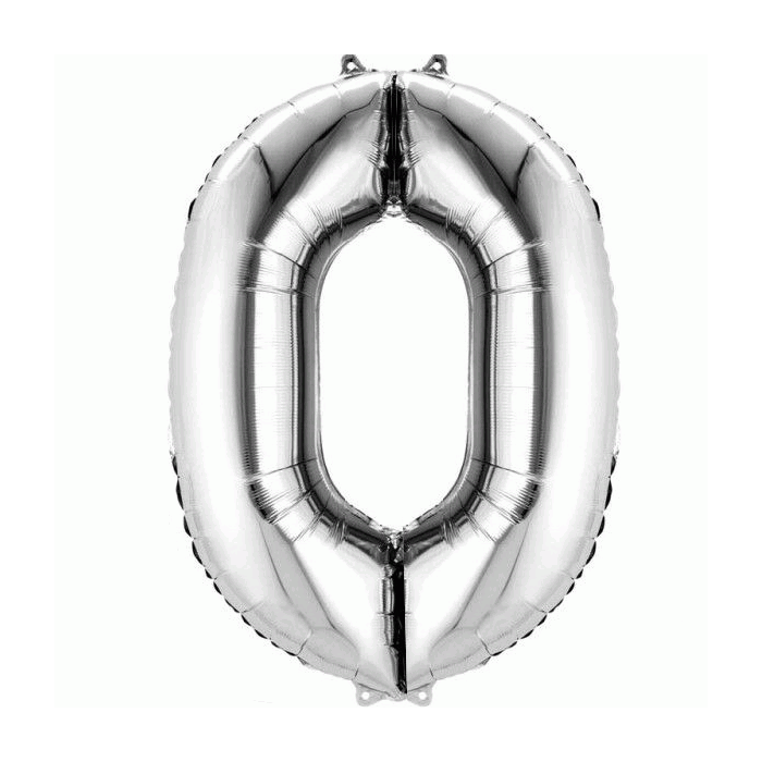 Folie Ballon 0 Zilver XL