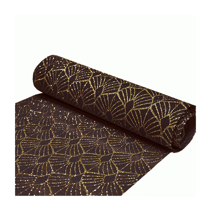 Decoratiestof Leaf Zwart & Goud (28x270cm)