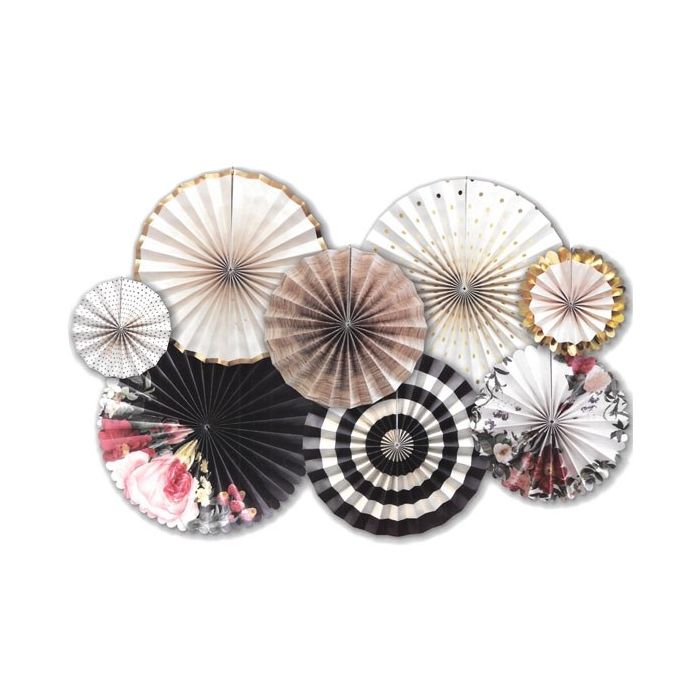 Deco Waaiers Bloemen (8st) 