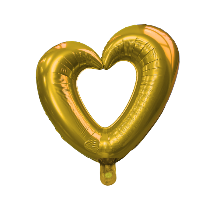 Folieballon Hart Frame Goud - 99x87cm