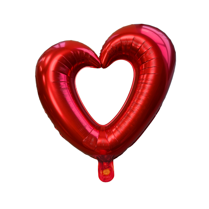 Folieballon Hart Frame Rood - 99x87cm