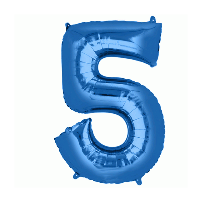 Folie Ballon 5 Blauw XL