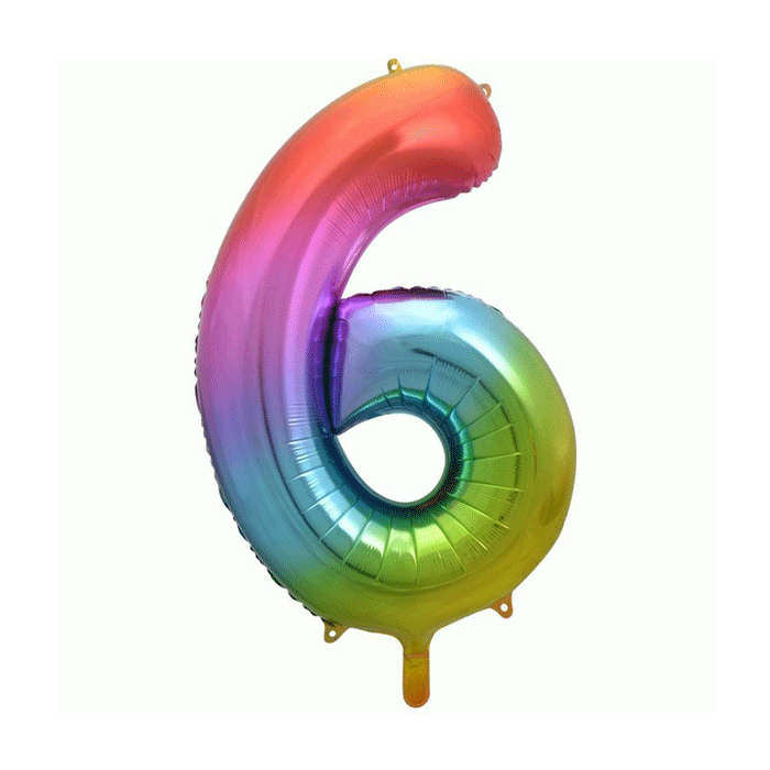 Folieballon 6 Regenboog XL 