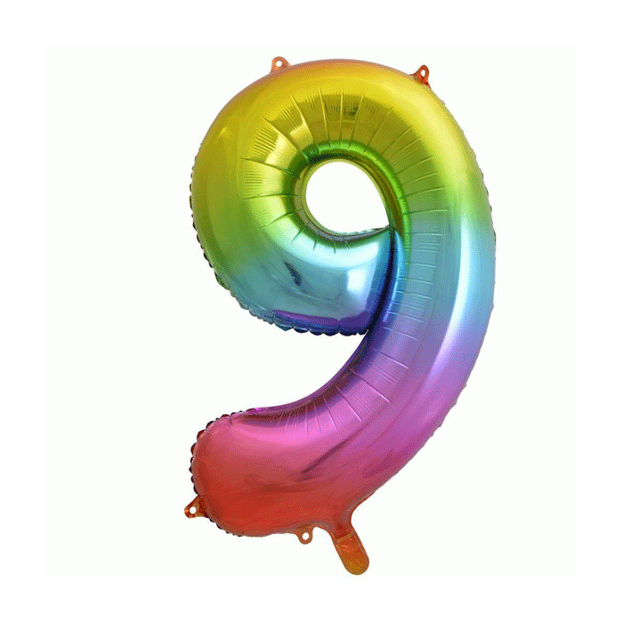 Folieballon 9 Regenboog XL 