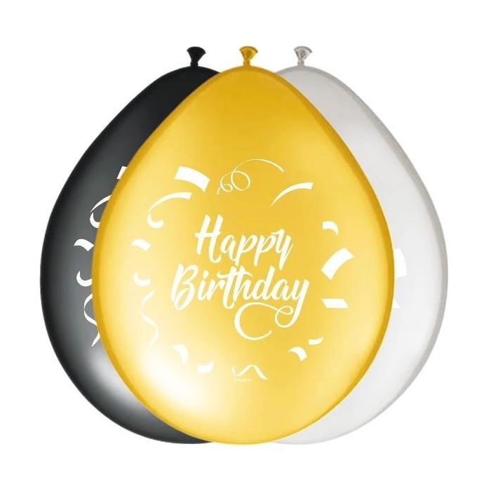 Metallic ballonnen Happy birthday 