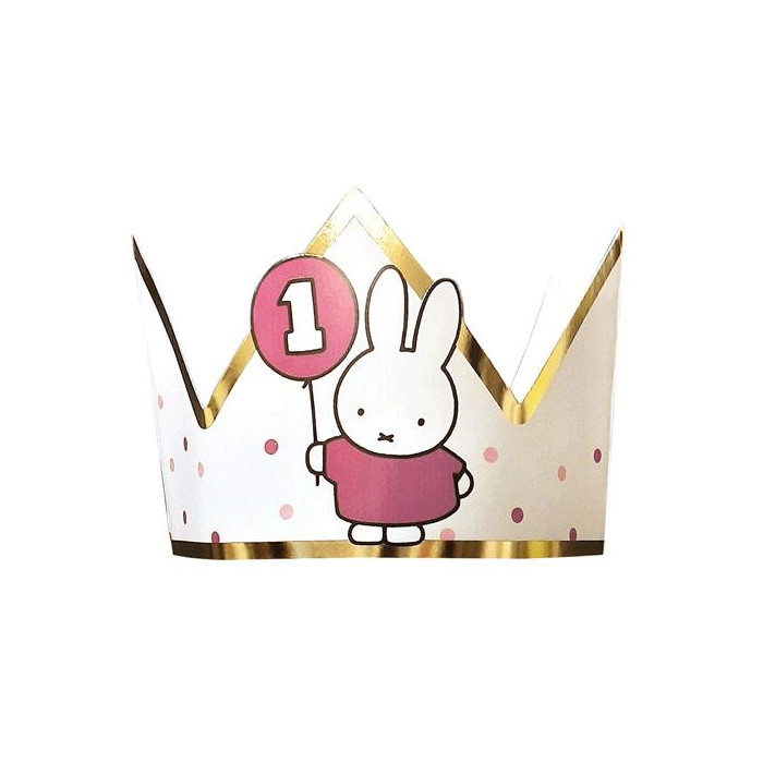 Kroontje Nijntje 1e Verjaardag Roze