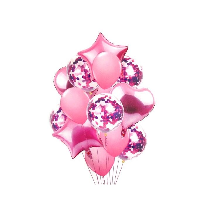 Ballonnentros set in het roze