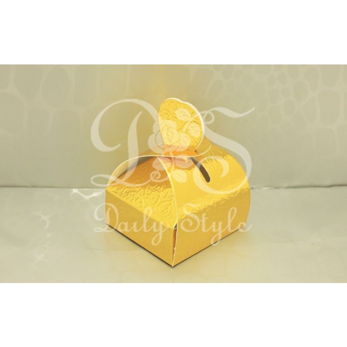 Vouwdoos Hart Relief Goud