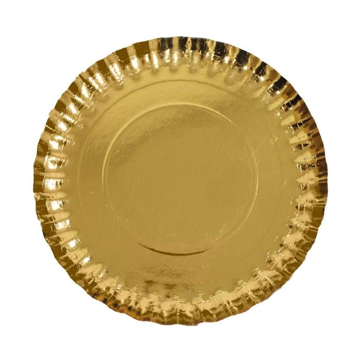 Kartonnen Dienblad Rond Metallic Goud - 28cm - 5 stuks