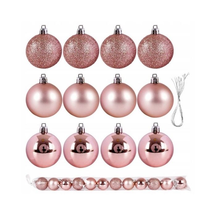 Kerstballen roze