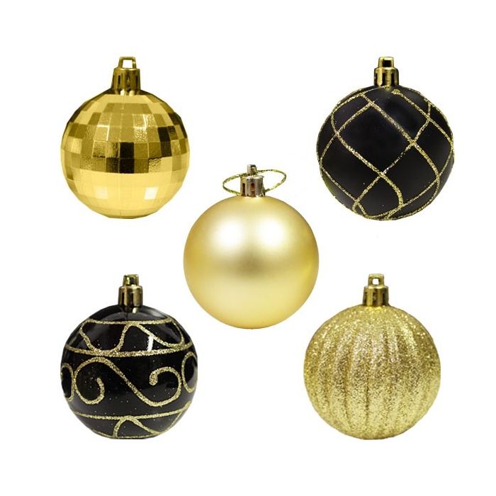 Kerstballen Black & Gold
