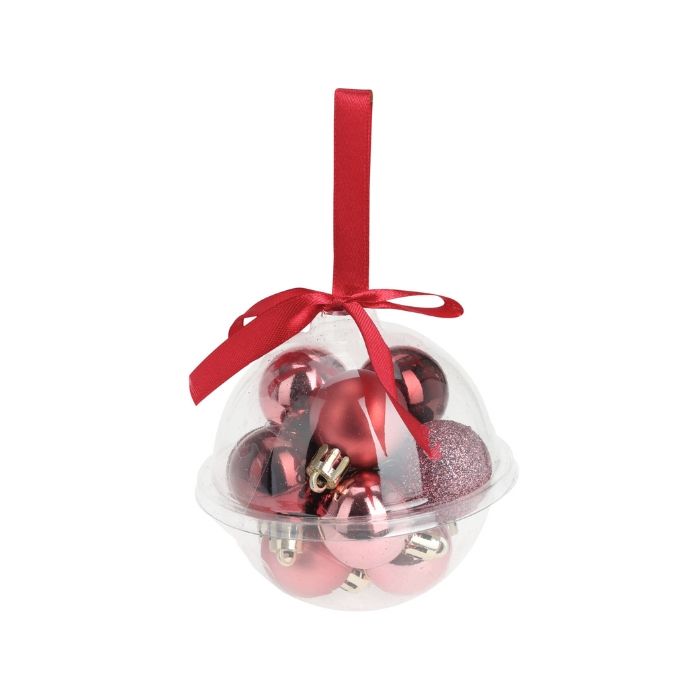 Mini Kerstballen Rood - 14x40mm - 14 stuks