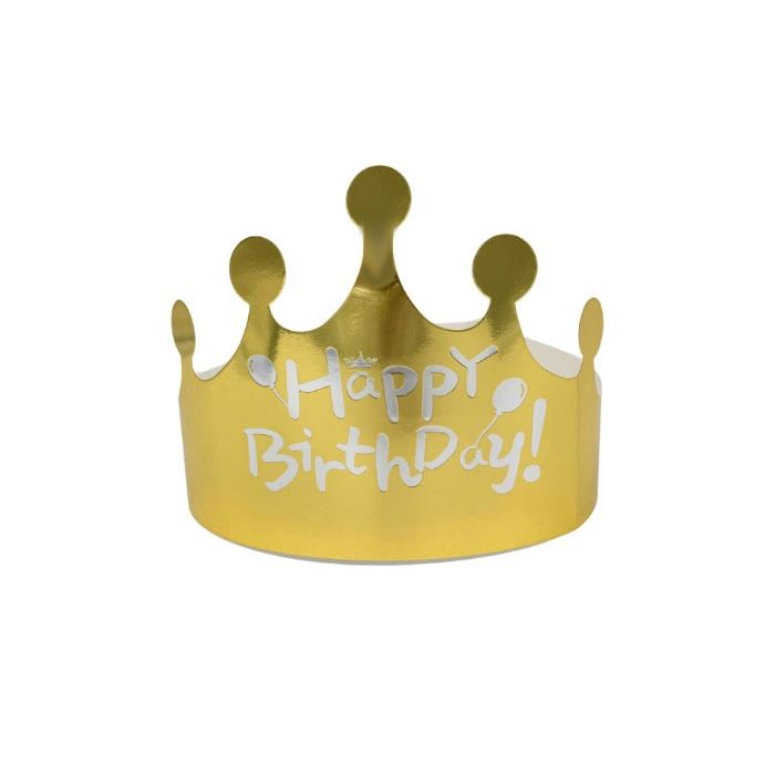  Papieren Kroontjes Happy Birthday Goud 