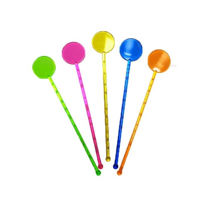 Plastic Ronde Roerstaafjes Gekleurd - 12st