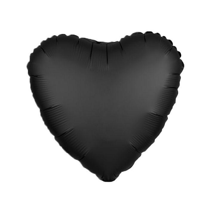 Folieballon Hart Matte Zwart