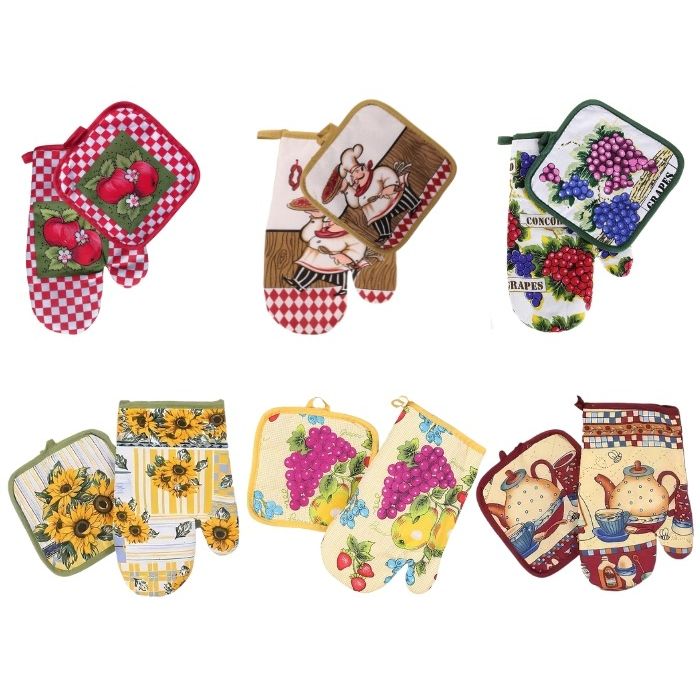 Ovenhandschoen met pannenhouder