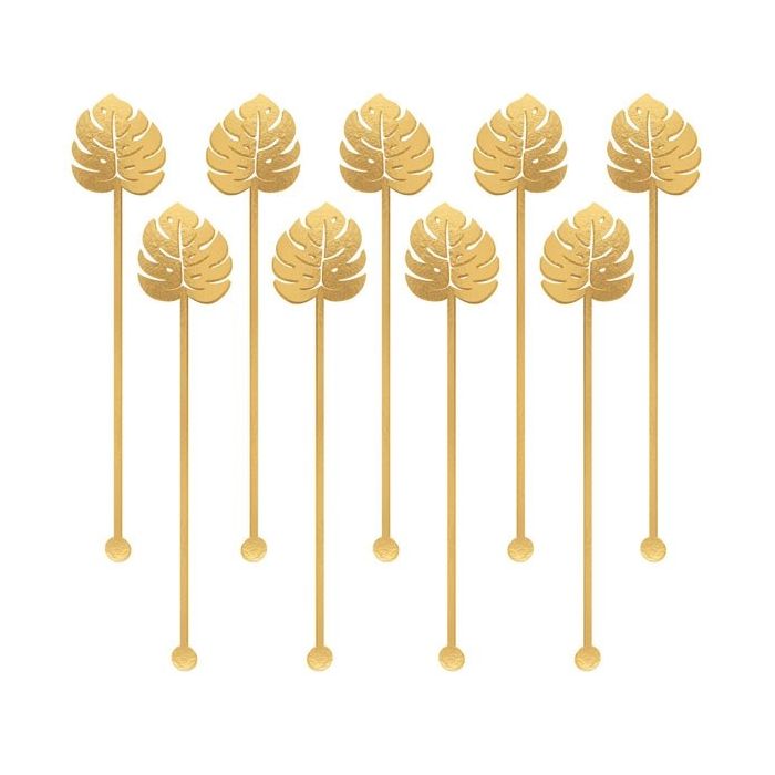 Roerstaafjes Palmbladeren Goud - 12st