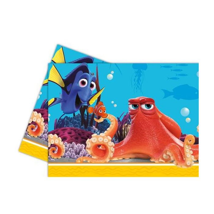 Vrolijk Finding Dory tafelkleed van 120x180 cm, geschikt voor kinderfeestjes en makkelijk te reinigen.