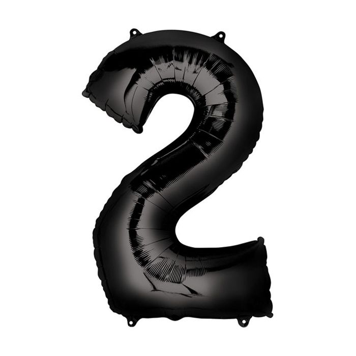 Folieballon 2 Zwart XL 