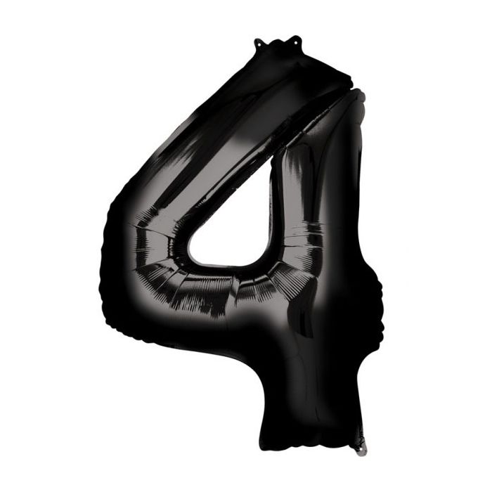 Folieballon 4 Zwart XL 