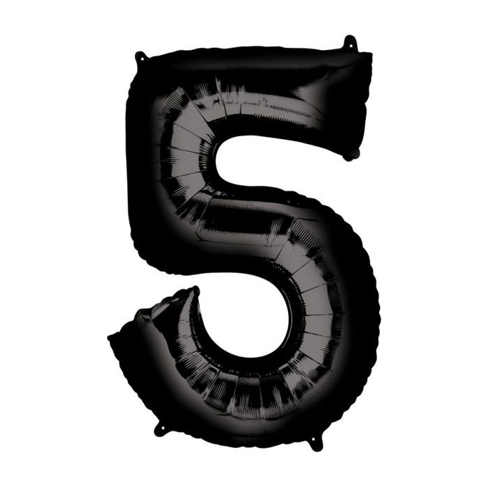 Folieballon 5 Zwart XL 