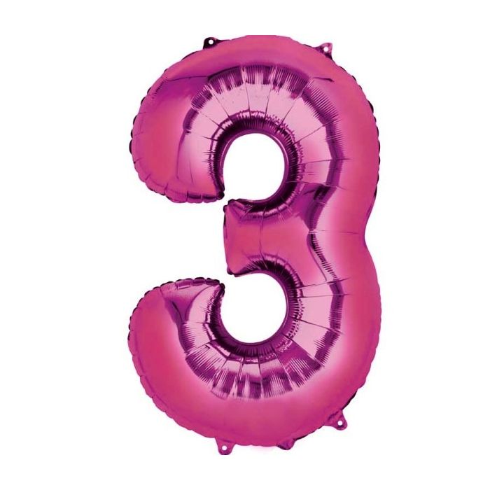 Folieballon 3 Roze XL