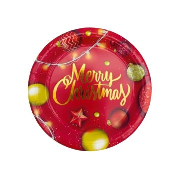 Kartonnen Borden Merry Christmas Stars - 22,5cm - 10 stuks